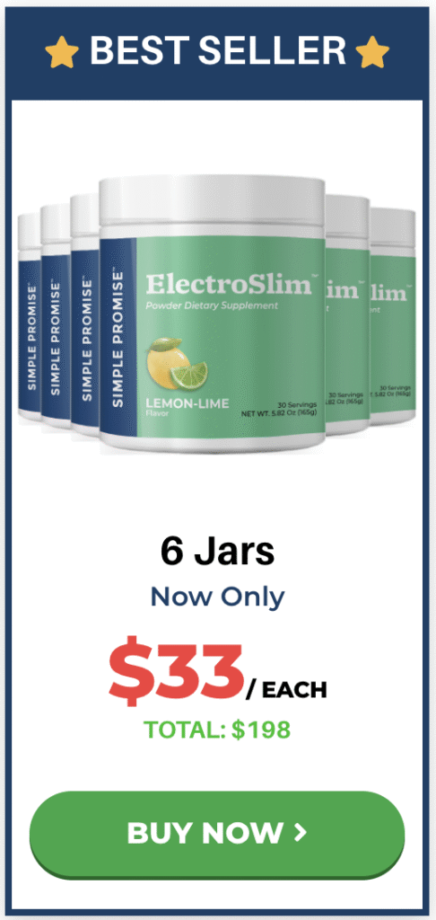 ElectroSlim 6 jars best seller bundle price offer $33 each for weight loss supplement